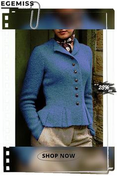 Women Buttoned Vintage Sweater Cardigans Fitted Sweater With Button Closure For Winter, Fitted Casual Sweater Coat With Button Closure, Fitted Single Breasted Sweater For Winter, Fitted Casual Sweater Coat With Buttons, Casual Fitted Sweater Coat With Button Closure, Fitted Single-breasted Winter Sweater, Casual Fitted Sweater Coat With Buttons, Fitted Casual Sweater Coat, Fitted Winter Cardigan With Buttons