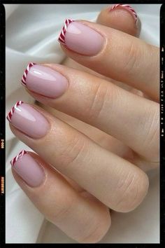 Festive Nail Designs, Candy Cane Nails, Christmas Gel, December Nails, Winter Nails Acrylic, Cute Christmas Nails