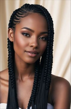 2 In 1 Hairstyles, American Braids Styles, Natural Weaving Hairstyles Simple, Short Hair Cornrow Hairstyles, All Back Braid Hair Styles, Cute Hairstyles Black Hair, Styling Braids Black Women, Braided Black Hair, Cornrow Ponytail Styles