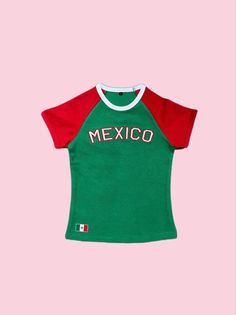 Baby Tees 90s, Mexico Shirts, Vintage Mexico, Colorful Crop Tops, Vintage Crop Tops, Lovely Tops