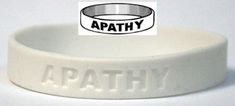 a white bracelet with the words apathfy on it