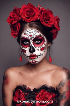 Sugar skull makeup is a colorful and artistic face painting style inspired by the Mexican holiday, Día de los Muertos (Day of the Dead). It involves using bright colors, white and black paint to create designs on the face that resemble ornate sugar skulls. This post list 17 pretty sugar skull makeup ideas you can create at home. easy, pretty, tutorial, easy simple, for men, half, kids easy, DIY, for men with beards, half face, step by step Dis Los Muertos Makeup, Mexican Day Of The Dead Makeup, Day Of The Dead Face Makeup, Day Of The Dead Makeup Tutorial, Easy Day Of The Dead Makeup, Easy Sugar Skull Makeup