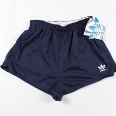 Vintage 80s Adidas Spell Out Trefoil Run Dmc Shorts Shorts Brand New Just An Elastic Waistband, No Pockets Available In Small, Large And Xl. Tagged Mens But It Is Unisex Sizing Measurements Are: 1.5 Inch Inseam Navy Blue 50% Polyester 40% Cotton Check Out My Other Items For Sale In My Store! Run Dmc, Adidas Trefoil, Blue Adidas, Adidas Women, Navy Blue, Adidas, Womens Shorts, Running, Brand New