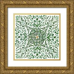 an ornate frame with a cross in the center and leaves around it, on a white background