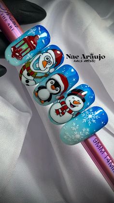 Noel Nail Art, Nail Noel Christmas, Nails Natal, Santa Nail Art, Nail Noel, Bridal Nails Designs, Santa Nails, Bears Nails