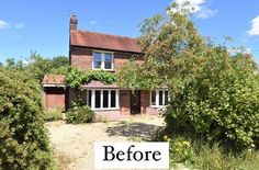 an old brick house with the words before and after