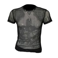 Threebooy New Men's T-shirt Trend Breathable Mesh Hollow Slim Fit Bottoming Sweatshirt Male Fitness Sports Quick-drying Short-sleeved Top Material: nylon Collar: O-Neck Hooded: No Gender: MEN Tops Type: TEES Item Type: tops Tips: Please choose the size according to your height and weight. 1. Order size is EU Size. 2. As measured by hand,1-3 cm difference is allowed (1cm=0.39inch). 3. Different computer can display different colors even if it is the same color.please allow reasonable color differ Black Moisture-wicking Shirt For Summer, Black Breathable T-shirt For Summer, Black Techwear Tops For Summer, Mesh Short Sleeve T-shirt For Streetwear, Black Crew Neck Shirt For Outdoor, Mesh Crew Neck T-shirt For Streetwear, Breathable Crew Neck Top For Outdoor, Fitted Short Sleeve T-shirt For Outdoor, Outdoor Black Breathable T-shirt