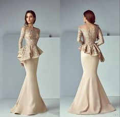 Gaun Peplum, Baju Kahwin, Bride Dress Lace, Mother Of The Bride Dresses Long, Soiree Dress, Prom Dresses 2018, Formal Wear Dresses, Bride Groom Dress, فستان سهرة