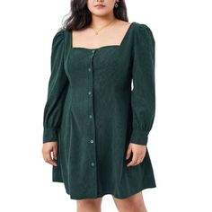 Nwt Cider Solid Corduroy Button Up Mini Dress Curve & Plus Green Women Details: Fit Type: Regular Waist Line: Middle Waist Chest Pad: No Padding Lining: Unlined Length: Short Neckline: Square Neck 100% Polyester No Stretch Measurements: Measurements Upon Request. New With Tags! Please Review Pictures For Conditions. ***Offers Welcomed! Bundle To Save On Shipping!*** Long Sleeve Cotton Mini Dress With Buttons, Cotton Mini Dress With Long Sleeves And Buttons, Fall Green Mini Dress With Buttons, Green Buttoned Mini Dress For Fall, Green Mini Dress With Buttons For Fall, Green Mini Dress With Button Closure For Fall, Fall Corduroy Dresses With Button Closure, Corduroy Button-up Dress With Button Closure, Spring Corduroy Dress With Buttons