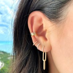 Our solid gold ear cuff is the perfect ear cuff to throw on and keep on. It does not require your ear to be pierced and you can layer them with other cuffs as well. It a simple but trendy look. 14K Yellow, Rose or White Gold No Piercing required Can be opened slightly to fit your ear. sold as an individual cuff IN STOCK AND READY TO SHIP Rose Gold Pierced Ear Cuff As Gift, Everyday Rose Gold Ear Cuff, Gold-plated Pierced Ear Cuff, Minimalist Hypoallergenic Gold-plated Ear Cuff, Gold Nickel-free Metal Ear Cuff, Gold Ear Cuff, Ear Cuff, Solid Gold, Cuff