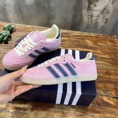 Women's Notitle X Adidas Originals Samba Pink Blue Sambas Women, Adidas Samba Women, Adidas Sambas, Adidas Pink, Shoes Adidas, Pink Adidas, Adidas Samba, Birthday Presents, Adidas Shoes