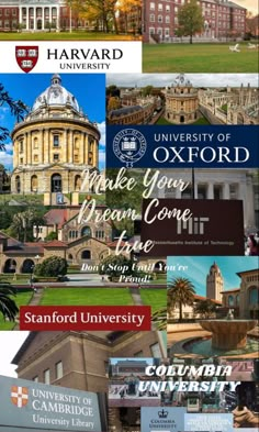 the university of oxford campus collage is shown