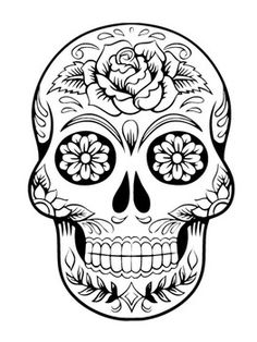 a sugar skull with roses on it