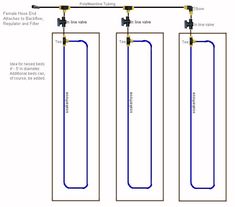 three different types of water heaters are shown in this diagram, with the corresponding parts labeled