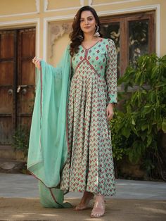 This is a beautiful 2-piece set. The set comes with printed & embroidery anarkali style gown has v neck, ankle length & full sleeves teamed organza dupatta with hand embroidery detailing. Total No of Set-2 Kurta Fabric: Chanderi Dupatta Fabric-Organza Work Done on Kurta- Print & embroidery detailing. Kurta Length-Ankle Length Sleeve Length: Full Sleeves Neck: V Neck Style: Anarkali Color: Blue & Maroon Occasion: Party Wear Washing Instructions: Hand Wash or Dry Clean Embroidery Anarkali, Chanderi Dupatta, Printed Embroidery, Print Embroidery, Embroidery Detailing, Organza Dupatta, Full Sleeves, Indian Wear, Anarkali