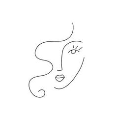 a line drawing of a woman's face