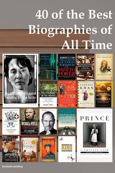 an image of books with the title 40 of the best biographies of all time