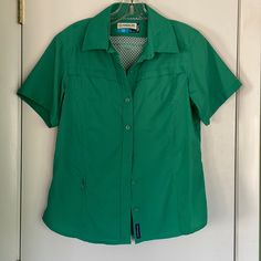 Nwot/No Flaws And In Perfect Condition. Beautiful Bright Green Shirt Super Ultra Lightweight And Nearly Immediately Dry. Awesome For Fishing, Boating, Hiking In Hot Weather Etc. As Always Bundle To Save In My Closet! Green Button-up Top For Outdoor, Collared Green Shirt For Outdoor, Fitted Collared Outdoor Tops, Fitted Collared Top For Outdoor, Green Camp Shirt For Spring, Spring Green Outdoor Shirt, Fitted Green Outdoor Tops, Fitted Green Tops For Outdoor, Womens Flannel Shirt