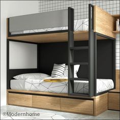 Παράλληλη κουκέτα DM-47 Teen Bunk Bed Ideas, Bunk Bed Designs Small Bedrooms, Teen Bunk Beds, Bunker Bed, Kids Bedroom Furniture Sets, Small Bedroom Layout, Double Bed Designs, Modern Bunk Beds, Bunk Bed With Desk