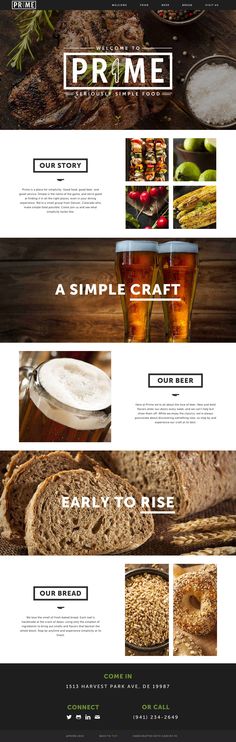 the website design for bread and beer company