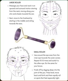 Face and eye roller for massage. Travel pouch included. Jade Skin Roller, Guasha And Roller, Jade Roller Face Massage, How To Use Gua Sha Roller, Gua Sha And Face Roller Routine, Roller Jade How To Use, Jade Roller Technique Face, Roller Face Jade, Jade Roller Massage Faces