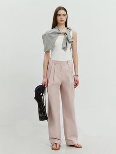 This is a modern and comfortable pants by Dunst for WOMEN that is made out of high quality cotton and nylon blend fabric. With unique design detail and trendy mood, you can style it for your casual and refined daily outfit.- Semi wide silhouette- Two tuck detail on the waist- Feminine and trendy mood Daily Outfits, Soft Pink, Design Details, Unique Designs, Pants, Clothes For Women, Pink, Fabric, Clothes