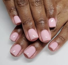 Very Short Acrylic Nails Natural, Pink Biab Nails Short, Natural Nails Pink Design, Acrylic Overlay Nails Short Pink, Overlays Acrylic Nails, Pink Acrylic Overlay Natural Nails, Very Short Square Gel Nails, Pink Gel Overlay Nails, Short Squavol Nails