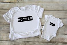 Mother and Baby Labeled Mommy and baby coordinating tshirt and onesie set New Mom Outfit by MatchingMomAndBabe on Etsy https://www.etsy.com/listing/775538829/mother-and-baby-labeled-mommy-and-baby Mother's Day Family Matching T-shirts With Custom Print, Mother's Day Family Matching Crew Neck T-shirt, Maternity Family Matching T-shirt With Graphic Print, Family Matching Graphic Print T-shirt For Mother's Day, New Mom Outfits, Mom And Baby Outfits, Baby Labels, First Mother’s Day Onesie, Mom Activities