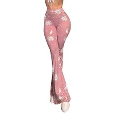 Vevesc Pink Graphic Flare Pants 90s Vintage Clothes Elastic High Waist Sweatpants Harajuku Fashion Y2k Streetwear Printed Bell Bottoms, Slim Bodycon Dress, Paisley Pants, Backless Dress Summer, Flared Leggings, Bell Bottom Pants, Leggings Casual, Vintage Clothes, Y2k Streetwear