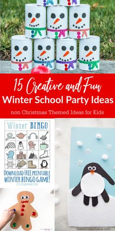 christmas activities and crafts for kids to make with paper cups, snowflakes and other items