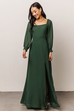 Winter Bridesmaids, Winter Bridesmaid Dresses, Long Sleeve Bridesmaid Dress, Long Green Dress, Bridesmaid Dresses With Sleeves, Baltic Born, Modest Bridesmaid Dresses, Green Bridesmaid Dresses, Rust Dress