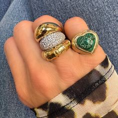 Be one of a kind when you show up to the event with this gorgeous malachite beauty! I absolutely adore the heavy bezel and chubby shape of this piece. She is a BOSS bauble to say the least. 14k yellow gold 8.60ctw malachite By Auroro Kick Backs, Recycled Gold, Show Up, Heart Ring, Fine Jewelry, Yellow Gold, Gemstones, Yellow, Gold