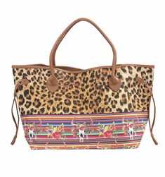 ILTEX Apparel Accessory Cow Serape Cheetah Bag Leopard Print Bag For Daily Use, Leopard Print Bags For Daily Use, Leopard Print Travel Bag With Animal Design, Travel Leopard Print Shoulder Bag, Leopard Print Travel Tote Bag, Leopard Print Tote Travel Bag, Leopard Print Tote Shoulder Bag For Errands, Leopard Print Tote Shoulder Bag With Handles, Brown Animal Design Shoulder Bag For Shopping