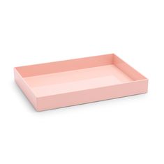 a pink rectangular tray on a white background