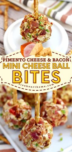 Pimento Cheese & Bacon Mini Cheese Ball Bites, holiday appetizers, thanksgiving Holiday Cheese Balls Christmas, Mini Pimento Cheese Balls, Pimento Cheese Ball, Thanksgiving Cheese Ball Recipes, Cheese Ball Recipes Easy Christmas, Mini Cheeseballs Appetizers, Christmas Cheese Ball Recipes, Thanksgiving Cheese Ball