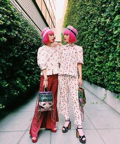 Twin Vibes, Harajuku Girls, Tokyo Street Style, The Collective, Japanese Street Fashion, Community Manager, Pattern Mixing, Colourful Outfits, Casual Street Style