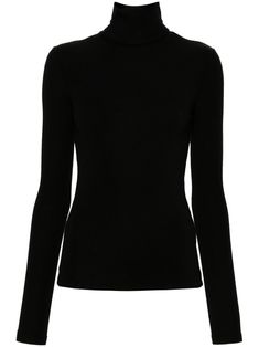 black wool blend fine knit roll neck long sleeves straight hem Nancy Wilson, Black Turtle Neck, Black Highlights, Turtleneck Top, Black Turtleneck, Virtual Closet, Turtle Neck Top, Exclusive Fashion, Winter Clothes