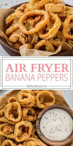 air fryer banana peppers with dipping sauce