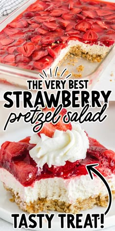 the very best strawberry pretzel salad is ready to be eaten in less than 10 minutes