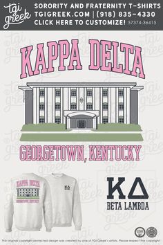 an advertisement for the kapa delta sweatshirts and t - shirt contest, which is going