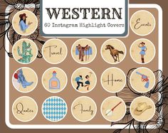 the western stickers are all in different shapes and sizes, including one for each person