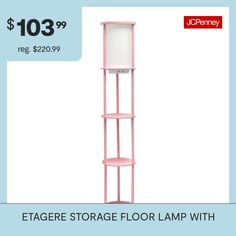 a pink etagere storage floor lamp with $ 103 99 reg $ 209 99