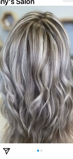 Blending White Hair, Silver Hair With Lowlights, Grey Blending Highlights Blondes, Grayish Blonde Hair, Greyish Blonde Hair, Blonde Hair With Grey Highlights, Lola Hair, Blonde Hair Colour, Grey Blonde Hair