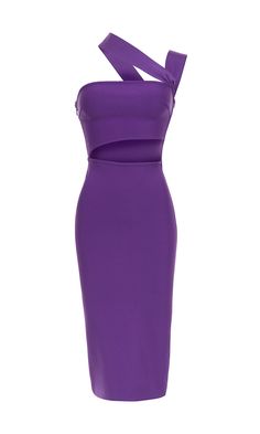 The BELLA DRESS is an elegant and daring addition to any wardrobe! This gorgeous purple dress features a figure-hugging bandage fabric, a cut-out front cleavage, and is sure to turn heads. Make a statement and look spectacular in the BELLA DRESS! Vibrant purple Luxe stretch bandage Cut-out front cleavage Invisible back zipper asymmetrical design Midi dress Dry clean only Imported Designed in USA Model wears a size Small Model is 5'7" tall and weights 140 Lbs Casablanca Dress, Bella Dress, Lace Crafts, 140 Lbs, Purple Midi Dress, Vibrant Purple, Stretch Satin, Asymmetrical Design, Oversized Blazer