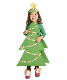 Christmas Tree Costume Kids, Diy Christmas Costumes For Kids, Christmas Play Costumes, Diy Christmas Tree Costume, Christmas Tree Costume Diy, Diy Christmas Costumes, Easy Diy Christmas Tree, Christmas Costumes Diy, Halloween Costumes You Can Make