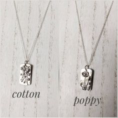 "Wildflower charm on a dainty sterling silver chain. Perfect for layering or shining on its own. Choose from 2 different charm options: cotton or poppy. With proper care, this piece of jewelry can last for years to come. Spring ring clasp closure. Model is wearing a 19-inch chain. Gift box included. Gold wildflower necklaces available here: https://www.etsy.com/listing/949097453/flower-necklace-gold-wildflower-jewelry?ref=shop_home_active_10 I offer free first class shipping in the U.S. if you s Nickel Free Flower Pendant Charm Necklaces For Everyday, Nickel-free Flower Pendant Charm Necklaces For Everyday, Silver Flower Charm Necklace For Everyday, Silver Flower Pendant Charm Necklace For Everyday, Silver Charm Necklace With Flower Charm For Everyday, Everyday Silver Charm Necklace With Flower, Silver Everyday Charm Necklaces With Flower Charm, Dainty Sterling Silver Charm Necklace With Rectangular Pendant, Sterling Silver Charm Necklace With Square Pendant