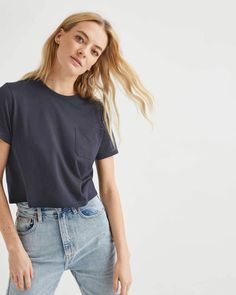 Women's Pima Boxy Crop Tee – Richer Poorer Workwear Style, Crop T Shirt, Boxy Tee, Workwear Fashion, Women's T Shirts, Crop Tshirt, Crop Tee, Socks Women, Womens Tees