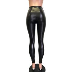 Black metallic high-waisted leggings Faux-leather "wet-look" 4-way stretch metallic spandex Standar 30" inseam (customization using the personalization box) Made of super-stretchy metallic black spandex - these leather-like wet-look high-waisted leggings will fit you perfectly. The inseam measurements for these is 30" from the crotch to the bottom hem. If you need them shorter or longer, please specify in the personalization box. Sleek Stretch Metallic Leggings, Sleek Metallic Stretch Leggings, Shiny Metallic Leggings For Party, Metallic Shiny Leggings For Party, Trendy Shiny Leggings For Night Out, Trendy Metallic Leggings For Night Out, High Stretch Faux Leather Leggings For Parties, Solid Faux Leather Leggings For Party, Party Faux Leather Leggings In Solid Color