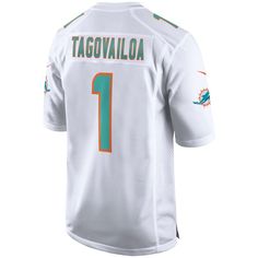 When Tua Tagovailoa is on the field, opposing teams take notice, so showcase your admiration of one of the top players in the NFL with this exclusive Miami Dolphins Game jersey from Nike. Complete with mesh panels for extra breathability, this jersey replicates the authentic one that Tua Tagovailoa wears every Sunday, giving you the perfect piece of gear for every Miami Dolphins game this season.When Tua Tagovailoa is on the field, opposing teams take notice, so showcase your admiration of one o Tua Tagovailoa, Hero Games, Nfl Miami Dolphins, Women Camping, Embroidered Name, Game Jersey, Back To School Shopping, White Jersey, Miami Dolphins