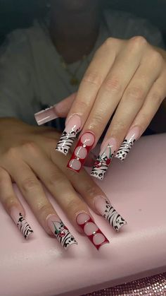 #nails #acrylic #nailinspo #frenchtip #nailtech #naildesign #cherry Cherry Inspo Nails, Long Cherry Nails, Black Cherry Nails Design, Red Nails With Cherries, Red Birthday Nails Acrylic, French Tips With Cherries, French Tip With Cherries, French Tip Cherry Nails, 777 Nails